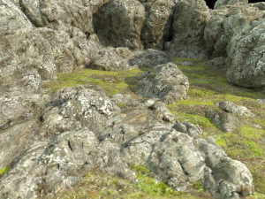 岩を束ねる 3Dモデル