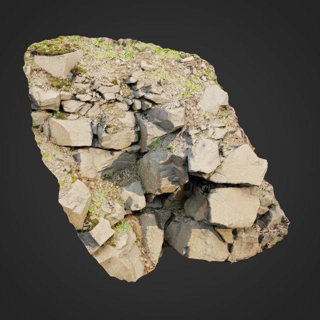 3d scanned cliff face m 3Dモデル .c4d .max .obj .3ds .fbx .stl .blend 