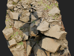 3d scanned cliff face m 3Dモデル