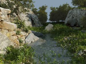 rocky forest scene a 3D 模型