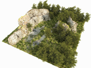rocky forest scene a 3D 模型