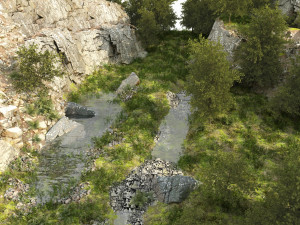 rocky forest scene a 3D 模型