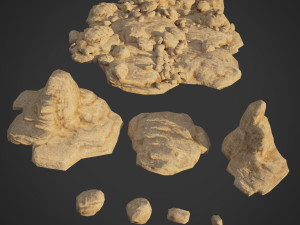 lowpoly sandstone kit bundle 3D मॉडल