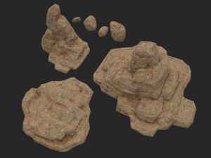 lowpoly sandstone kit bundle 3D Model