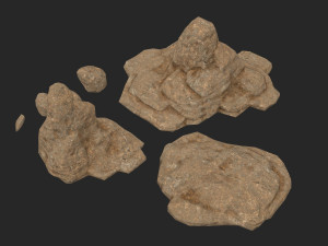 lowpoly sandstone kit bundle 3D Model