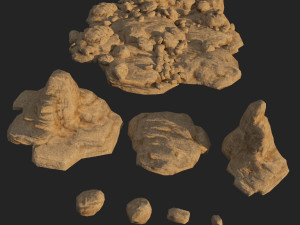 lowpoly sandstone kit bundle 3D Model