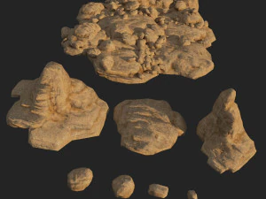 lowpoly sandstone kit bundle 3D Model