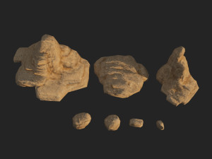 lowpoly sandstone kit bundle 3D Model