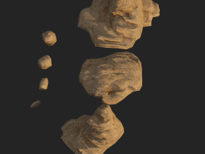 lowpoly sandstone kit bundle 3D Model