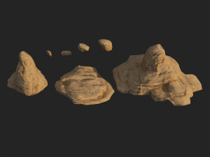 lowpoly sandstone kit bundle 3D Model
