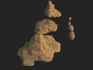 lowpoly sandstone kit bundle 3D Model