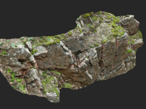 3d scanned cliff face n 3D-Modell