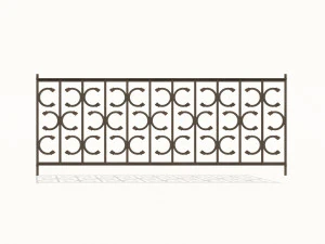 cast iron fence pack 3D Model
