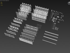 cast iron fence pack 3Dモデル