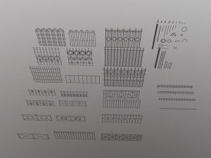 cast iron fence pack 3Dモデル