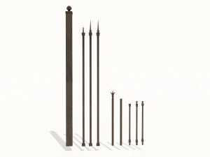 cast iron fence pack 3D Model