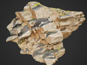 3D-gescannte Felswand o 3D Modell