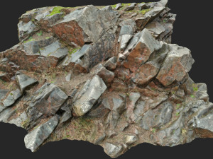 3d scanned cliff face o Modello 3D