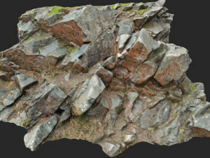 3d scanned cliff face o 3D Model
