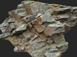 3d scanned cliff face o Modello 3D
