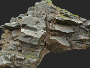 3d scanned cliff face o 3D Model
