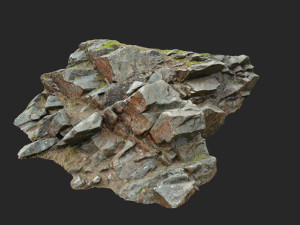 3d scanned cliff face o Modello 3D