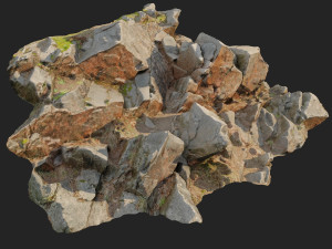 3d scanned cliff face o Modello 3D