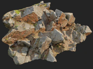 3d scanned cliff face o 3D Model