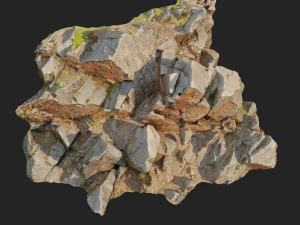 3d scanned cliff face o 3D Model