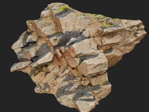 3d scanned cliff face o Modello 3D