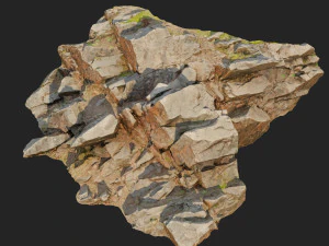 3d scanned cliff face o 3D Model