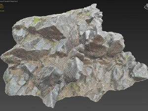 3d scanned cliff face o 3D Model