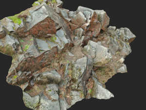 3d scanned cliff face o Modello 3D