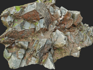 3d scanned cliff face o Modello 3D