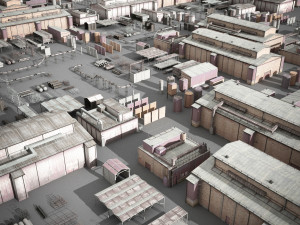 lowpoly buildings industry 3D Model