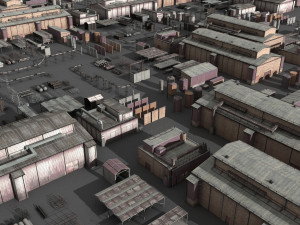 lowpoly buildings industry 3D Model