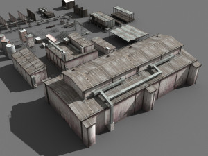 lowpoly buildings industry 3D Model