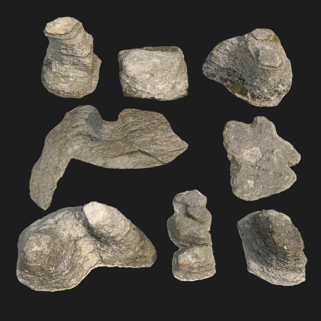 rauk stone collection Model 3D .c4d .max .obj .3ds .fbx .stl .blend 