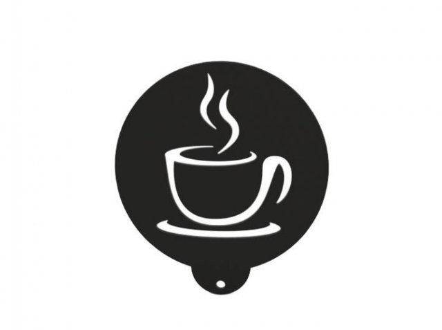 coffee - food stencil 3D-printmodel .c4d .max .obj .3ds .fbx .stl .blend 