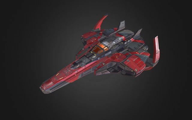 spaceship fighter 3D Model .c4d .max .obj .3ds .fbx .stl .blend 