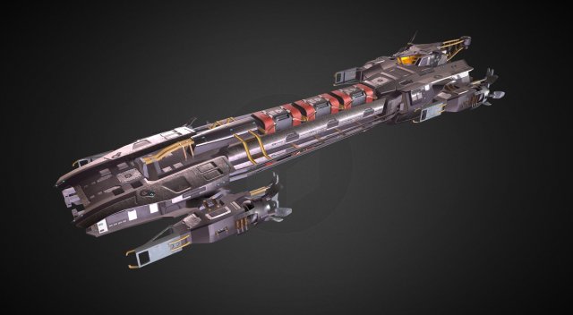 cargo spaceship 3D 모델 .c4d .max .obj .3ds .fbx .stl .blend 