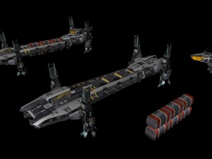 cargo spaceship 3D 모델