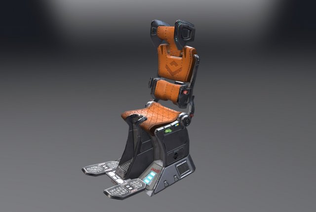 pilot seat 3D 模型 .c4d .max .obj .3ds .fbx .stl .blend 