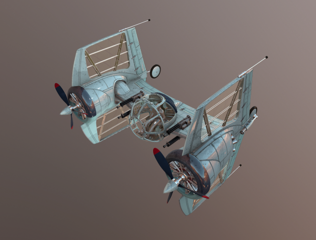 tie diesel fighter 3D Model .c4d .max .obj .3ds .fbx .stl .blend 