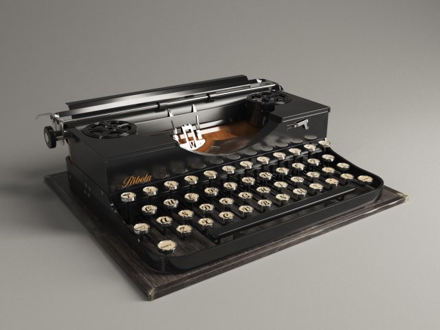 typewriter Model 3D .c4d .max .obj .3ds .fbx .stl .blend 