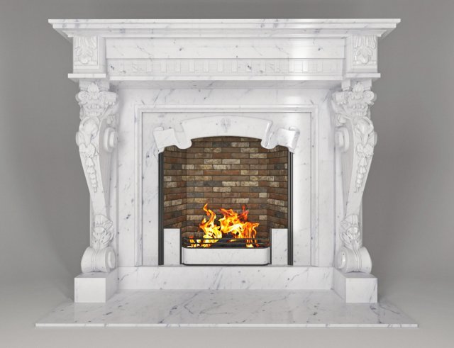 fireplace 3D Model .c4d .max .obj .3ds .fbx .stl .blend 