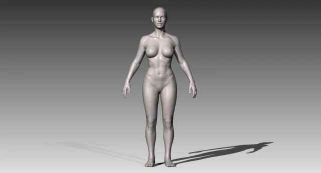 Realistic white female 3D Model .c4d .max .obj .3ds .fbx .stl .blend 