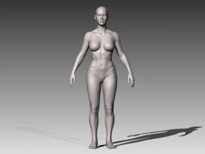 Mulher branca realista Modelo 3D