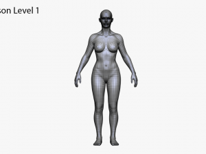 Realistic white female Modello 3D