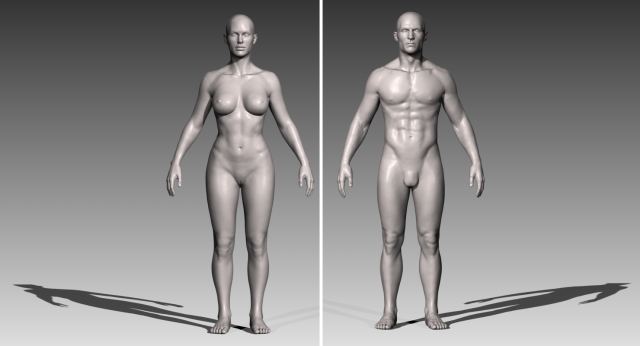 realistic white male and female bundle Modèle 3D .c4d .max .obj .3ds .fbx .stl .blend 